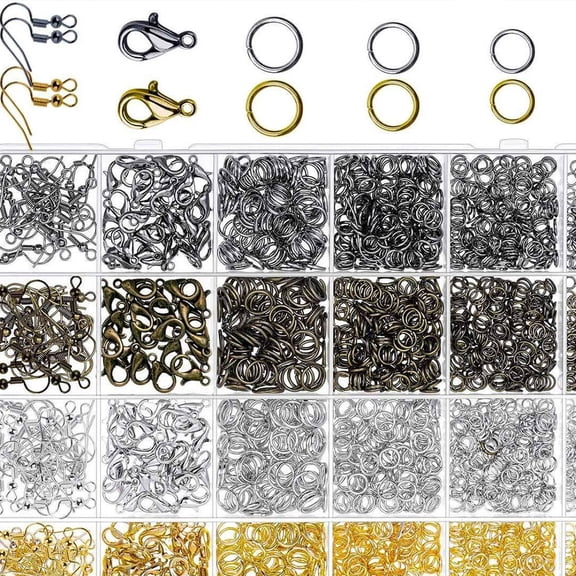 EXHUMKY 3200Pcs Jewelry Accessories Kit Colorful Metal Lobster Claw Clasps for Diy Beading and Bracelet Making