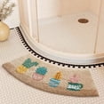 thumbnail image 1 of Bonita alfombrilla de baño para baño, material de microfibra súper suave, diseño curvo, respaldo con agarre antideslizante, bordes festoneados con tacto similar a la cachemira, 42 x 100 cm,, 1 of 5