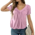 thumbnail image 2 of Duojiaj Women's Casual Summer T Shirts Short Sleeve V Neck Tops Tshirts Women's T-Shirts, 2 of 4