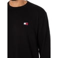 thumbnail image 4 of Tommy Jeans Regular Badge Longsleeved T-Shirt, Black, 4 of 5