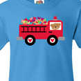 thumbnail image 4 of Inktastic Valentine Fire Truck Heart Bear Youth T-Shirt, 4 of 5