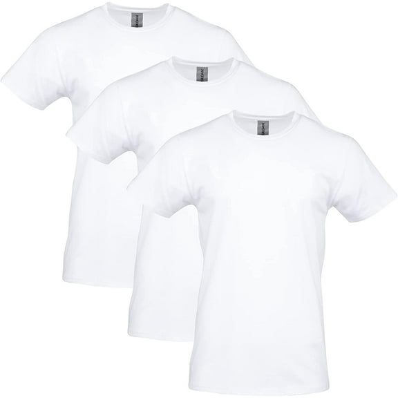 Gildan Men's Heavy Cotton T-Shirt, Style G5000, Multipack, White 3-Pack, Large