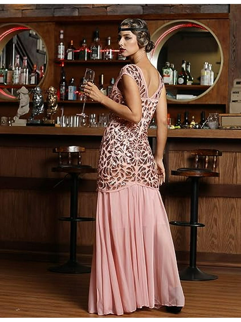 PrettyGuide Women's 1920s Vintage Sequin Dress, Gatsby Formal