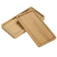 thumbnail image 1 of Uxcell 17.5x8.8cm Rectangular Bamboo Plant Saucer Flowerpot Drip Tray, 3 Pack, 1 of 5