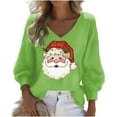 thumbnail image 2 of Craaazy Christmas Womens Shirts Christmas Printed Long Sleeve V Neck Fashion Clothing Xmas Womens Tops Gifts, 2 of 3