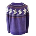 thumbnail image 5 of ICHUANYI Womens Sweaters Stylish Print Crew Neck Long Sleeve Knit Pullover Fall Winter Cloth, 5 of 7