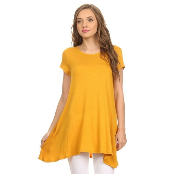 Women's Casual Solid Color Blouse Tunic Top Shirt