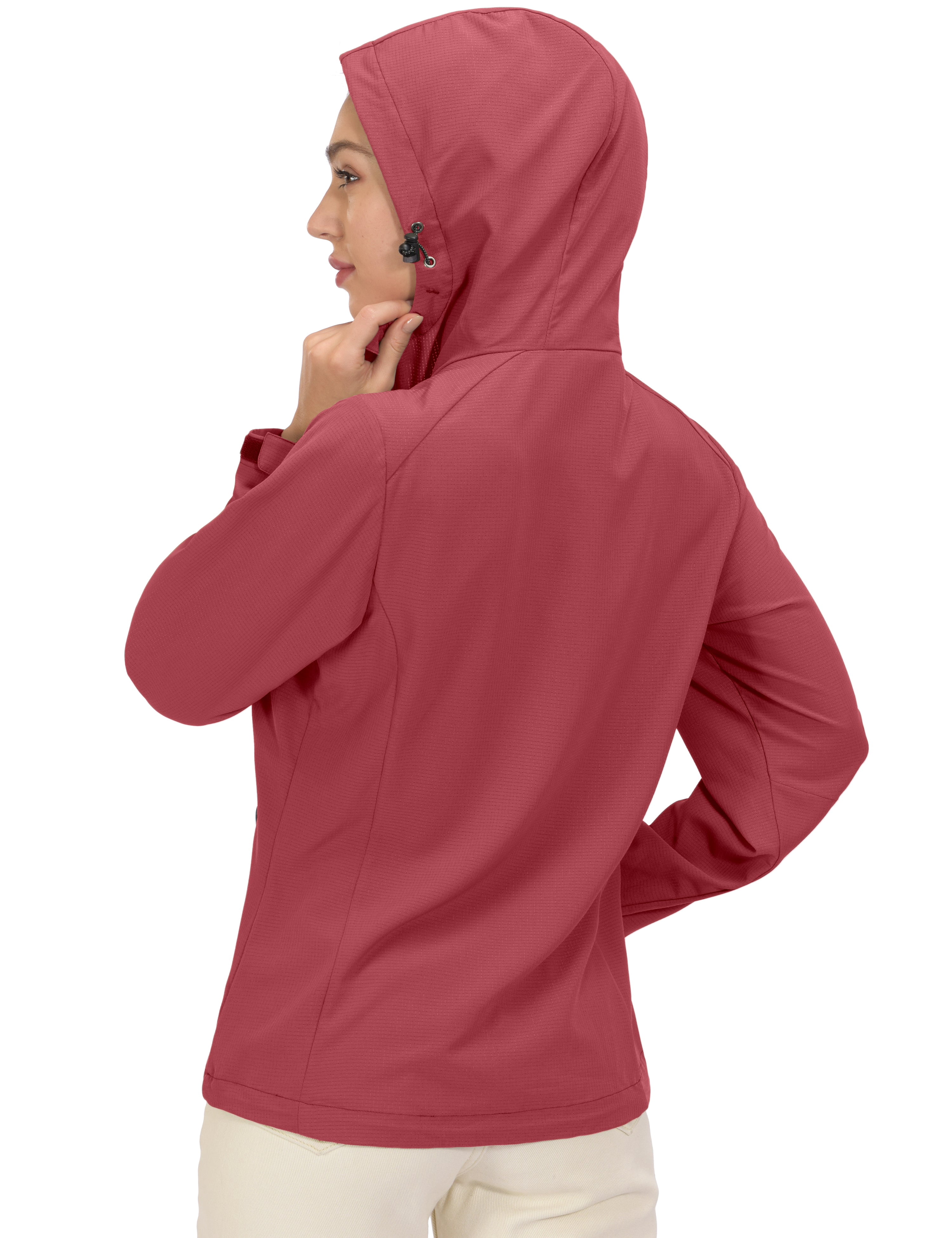 Little Donkey Andy Women's UV Protection Hiking Jackets Breathable Hooded Shirts for Fishing Camp with Air-Holes Watermelon Red Size M