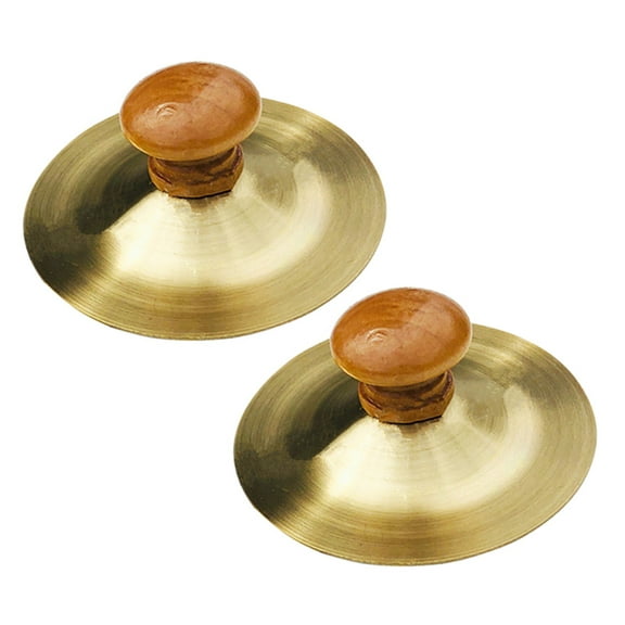 2 Pcs Percussion Instrument Cymbals For Kids Children's Props Wooden Toddler