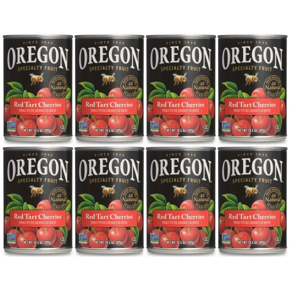 (8 Pack) Oregon Specialty Fruit Red Tart Cherries In Water, 14.5 oz