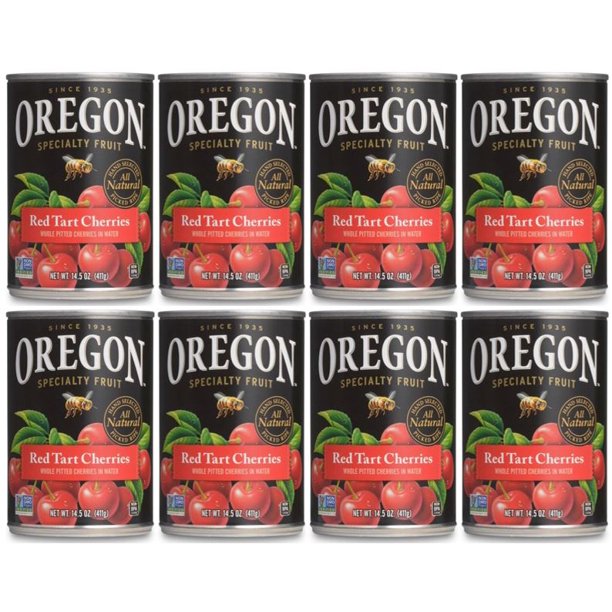 (8 Pack) Oregon Specialty Fruit Red Tart Cherries In Water, 14.5 oz