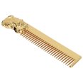 thumbnail image 1 of Zinc Alloy Beard Comb, Portable Lightweight Feel Comfortable Zinc Alloy Comb Round Teeth 0.2 Thickness Comb  For Daily Life Gold, 1 of 8