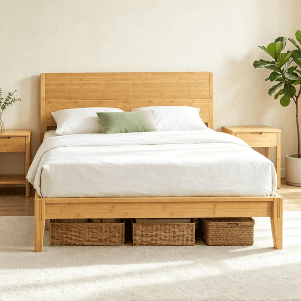 Queen Size Bed Frame, 12 Slats, Headboard Included, No Box Spring Needed, Easy Assembly（Only Bed Frame）
