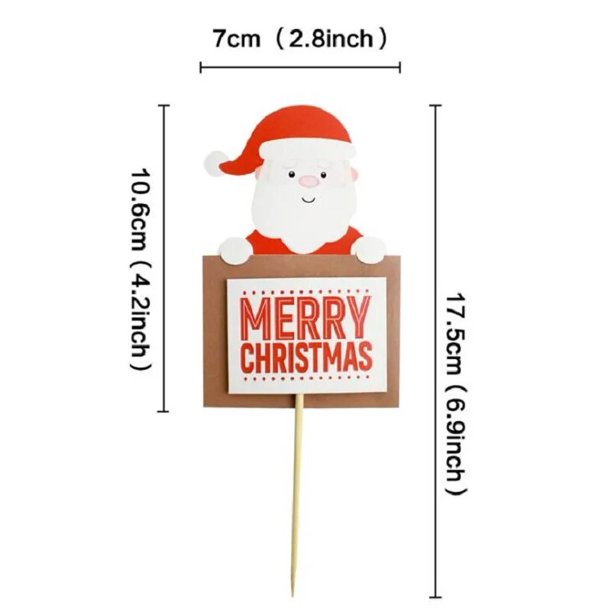 Adornos de Feliz Navidad para pastel, decoración de dibujos animados para árbol de Navidad, muñeco de nieve, Feliz Año Nuevo, decoración de cupcakes para fiesta en el hogar, 2021, Noel
