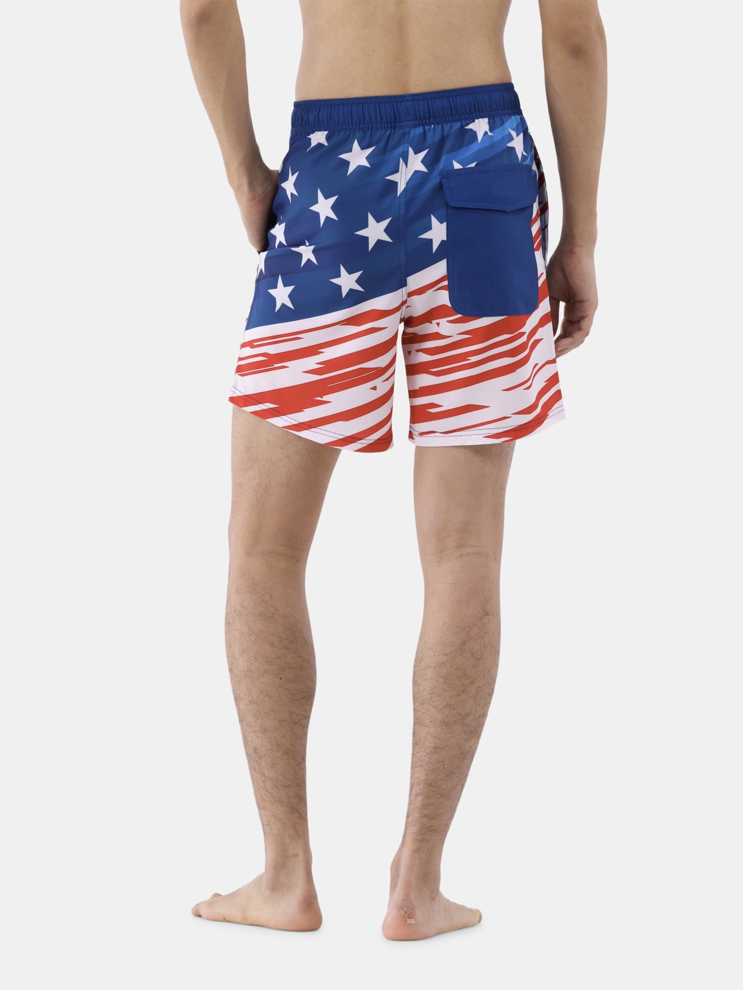 Americana Diagonal Men's and Men's Big & Tall Graphic Swim Shorts, Sizes S-3XL
