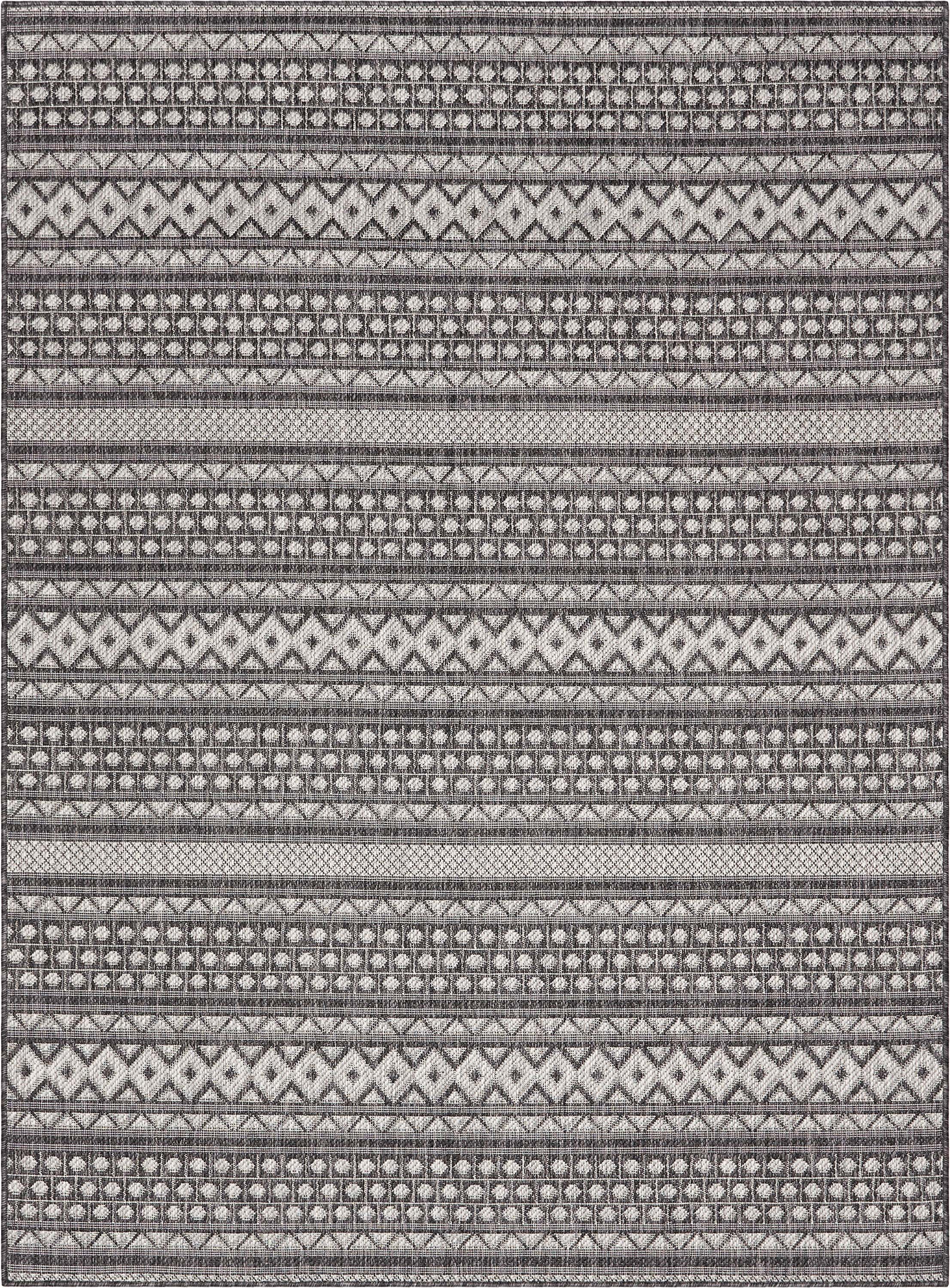Well Woven Fallon Arwen Modern Tribal Black 2'7" x 9'10" Runner Hi-Lo Indoor/Outdoor Rug