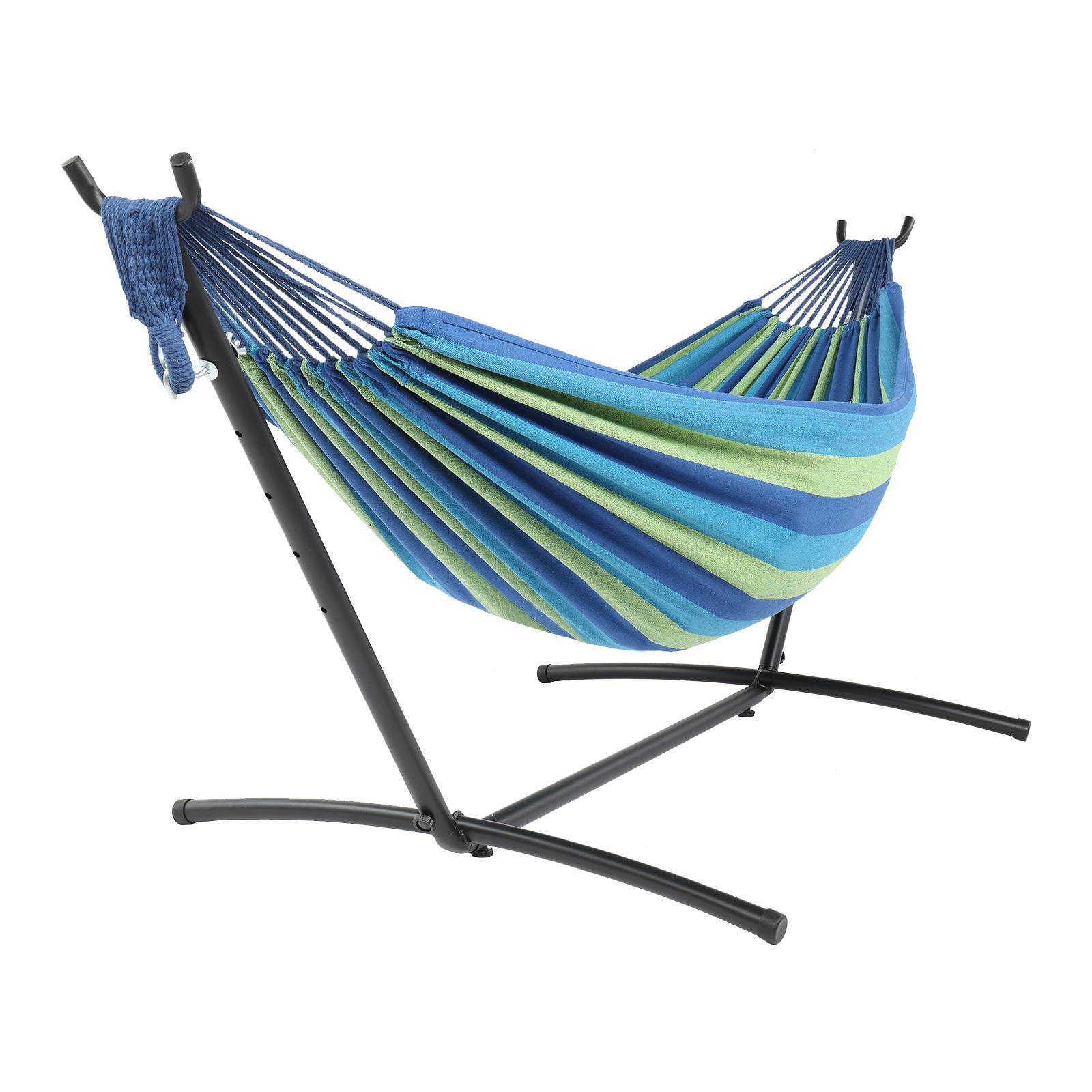 UBesGoo 9ft Adjustable Portable Hammock with 200*150cm Polyester Cotton Hammock Set