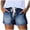 Blue-shorts, variant on Denim Shorts for Women Frayed Hem Drawstring Casual Jean Bottoms Washed Denim Pants White L