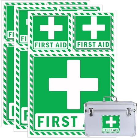 First Aid Kit Signs Self Adhesive Emergency Safety First Labels 15Pcs First Aid Kit Inside Stickers for Medical Cross Emergency Box