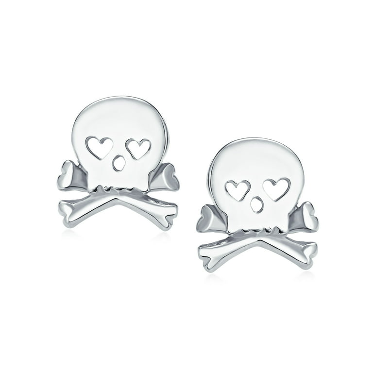 Skull and 2024 crossbones stud earrings