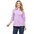 thumbnail image 3 of (2 pack) Turtle Bay New York Womens Regular Fit 3/4 Sleeve Button Down Collared Camp Shirt, 3 of 7
