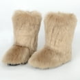 thumbnail image 3 of Gegefur Women's Faux fur Boot Furry Fluffy Short Snow Boot Mid-Calf Boots Warm Comfortable Outdoor Flat Shoes, 3 of 5
