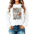 thumbnail image 5 of Olive Loves Apple Women's Football Season Coquette Bow Crewneck Sweatshirt, White, Medium, 5 of 8