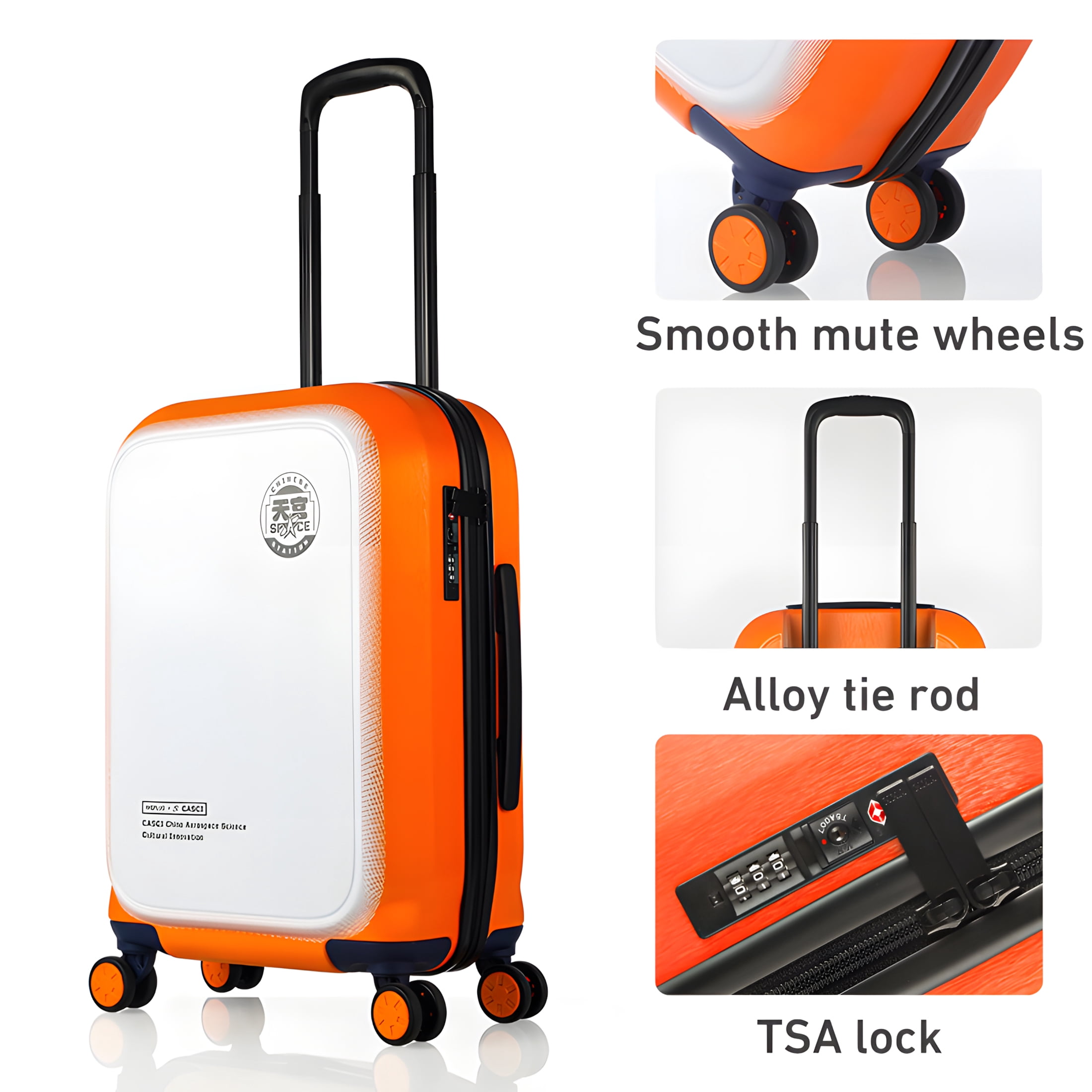 WEPLUS Luggage Sets 4 Piece,20" Hardside Carry-On Luggage, Hardshell Suitcase With Wheels, With Scratch-Resistant Surface, Four Multi-directional Wheels