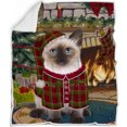 thumbnail image 1 of The Stocking was Hung Siamese Cat Blanket BLNKT120018, 1 of 2