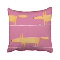 thumbnail image 1 of RYLABLUE Cartoon Yellow Cute Foxes Pattern Pink Background Decorative Pillowcases With Hidden Zipper Decor Cushion Covers Two Sides 20x20 inches, 1 of 1