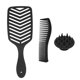 thumbnail image 2 of 3pcs Hair Comb Set Easy Detangling Hollow Out Comb Wide Teeth Comb Hair Washing Brush Black, 2 of 4