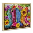 thumbnail image 4 of Cowboy Boots and Sunflowers Gold Framed Floater Canvas Wall Art, design by Shawna Stewart, 4 of 10