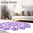 thumbnail image 2 of ODIKA 3x5 Machine Washable Non-Slip Area Rug, Dreamscape Petal Medallion with Interlocking Motif High Traffic Rug with Pad, Purple, 566769, 2 of 8