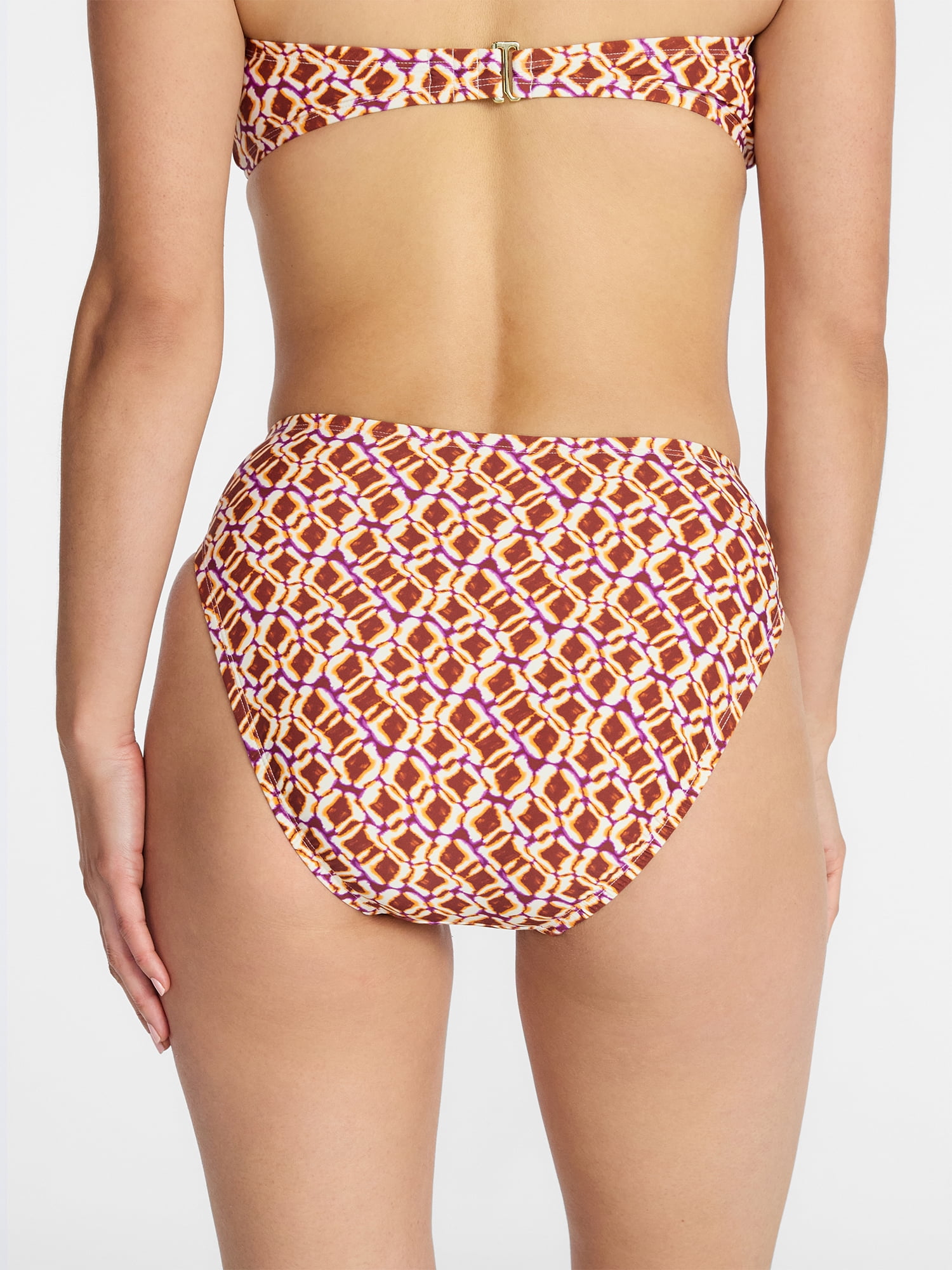 Time and Tru Women's and Women's Plus Tie Front High Cut Bikini Bottoms, Sizes XS-3X