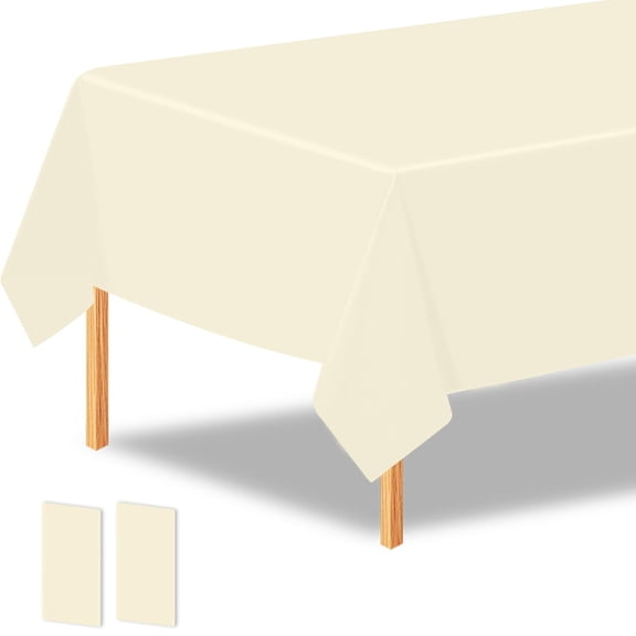 Minzimin 2/3Pcs White Plastic Table Cloth, 54 x 108 Inch Rectangle Disposable Tablecloth for Birthday, Wedding, Picnic, Holiday Party
