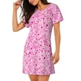 thumbnail image 2 of Fuzoiu Breast Cancer Awareness2 Print Women Nightgowns, Soft Comfy Lightweight Short Sleeves Sleepwear,Crew Neck Loungewear, 2 of 6