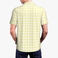 thumbnail image 6 of Wukai Lemon Yellow Checkboard Men’s Polo Shirts,Quick-Dry Athletic Shirt,Classic Fit Shirts-Medium, 6 of 8