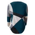 thumbnail image 5 of IMENGL Long Sleeve Shirts for Women Casual Patchwork Printed Round Neck Loose T-Shirt Soft Women's Basic Tee Long Sleeve Tops,Blue, 5 of 5