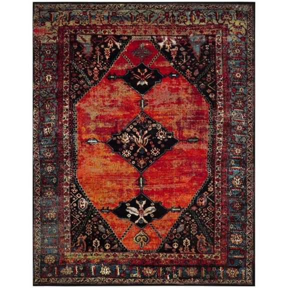 SAFAVIEH Vintage Hamadan Samia Traditional Area Rug, Orange/Multi, 2'7" x 5'