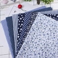 thumbnail image 5 of 7pcs 25*25cm Cotton Fabric DIY Assorted Squares Pre Cut Bedding Kit Quarters Bundle Dark Blue, 5 of 5