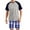 005 Purple, variant on Men's Pajama Set Crewneck Colorblock Raglan T-Shirt and Plaid Shorts Soft Comfy Sleep Sets