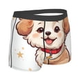 Fluffy Dog with Red Collar Printed Men'S Flat Angle Underwear With A