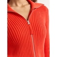 thumbnail image 4 of Sofia Jeans Women's Wide Collar Zip Cardigan, Lightweight, Size XS-XXXL, 4 of 5