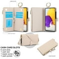 thumbnail image 4 of ELEHOLD For Samsung Galaxy A53 5G Phone Case Leather Crossbody Zipper Card Wallet Flip Case Kickstand Cover, with Ring Holder,Full Body Protection-White, 4 of 7