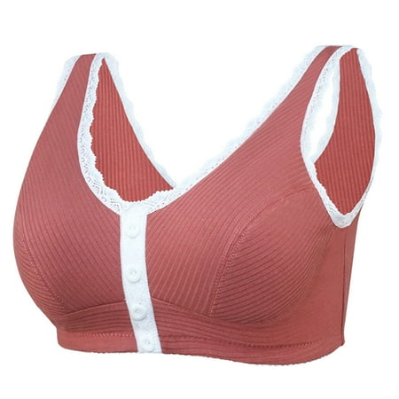 

Follure Women Full Coverage T-Shirt Bra Adjustable Sports Front Closure Extra-Elastic Breathable Lace Trim Bras Underwear