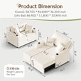 thumbnail image 2 of Marrber Beige 52” 3-in-1 Convertible Pull-Out Sofa Bed Sleeper Loveseat with Reclining Backrest, Built-in Cup Holders, Pet-Friendly Corduroy Sofa for Small Space, 2 of 8