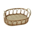 thumbnail image 2 of Cesta de ratán Sirviendo la bandeja Desktop Canilla de almacenamiento de contador de cocina decorativo con manijas para frutas Perfume Cosmetics Picni, 2 of 9