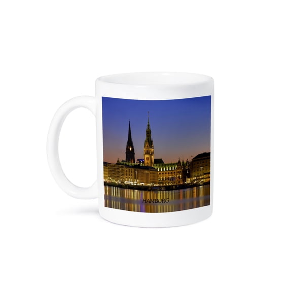 3dRose, Hamburg Germany At Nite, 15oz Mug