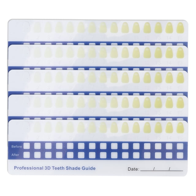 Guía de sombras para blanqueamiento de dientes, tabla de colores de dientes segura no tóxica para Hospital Dental para hombres y mujeres para viajes a casa para dentista Demonsen None