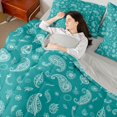 thumbnail image 5 of Erosebridal Navy Modern Art 7pcs Queen Bedding,White Bandana Bedding Comforter Set Queen,Light Gray Reversible, 5 of 7